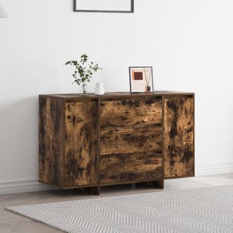 Berkfield Home Sideboard Smoked Oak 120x41x75 cm Engineered Wood in Brown | Size: 120 x 41 x 75 cm
