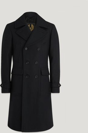 Belstaff Milford Coat Mens Wool Cashmere Blend Black Size UK 34