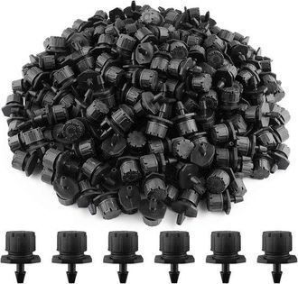 No Brand 200 Goteros De Riego Ajustables, Sistema De Microgoteo De 1/4 De Pulgada, Gotero, Cabezal De Riego Para Huerto O Macizo De Flores (negro)