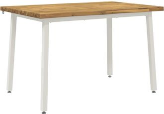 vidaXL 110 X 55 X 75 Cm Madera De Acacia S&oacute;lida Blanco Rectangular Vidaxl