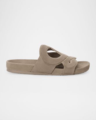 Loewe x Paula & apos;s Ibiza Men & apos;s Ease Monogram Suede Sandals