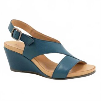 Bueno Womens Ippy Wedge Sandal In Blue