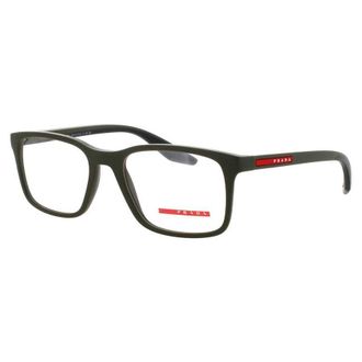 Prada Mens Green Rectangular Eyeglass Frames PS08RV15X1O152