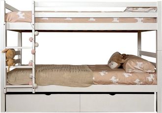 Muemue Litera + 2 cajones madera blanco 90x195cm