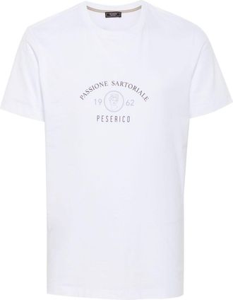 PESERICO logo-print cotton T-shirt - men - Cotton - 46 - White