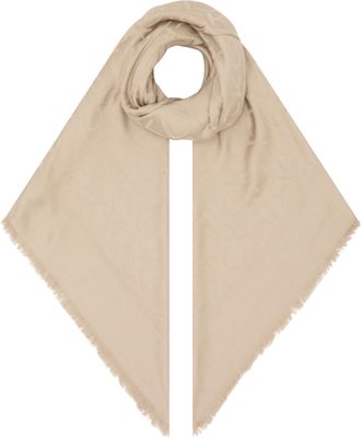 Calvin Klein Schal CALVIN KLEIN SHINY JACQUARD MONOGRAM SQUARE, Damen, beige (doeskin), Kunstfaser, gemustert, Modet&uuml;cher Schal, mit Logo-Jacquardmuster