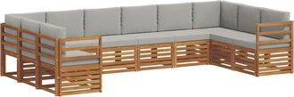 vidaXL Conjunto De Sof&aacute;s De Exterior 10 Uds. Gris Natural Y Claro Vidaxl