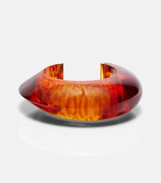 Alaia Ala&iuml;a Leopard-print cuff bracelet