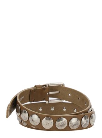 Golden Goose Studded Leather Belt - Brown
