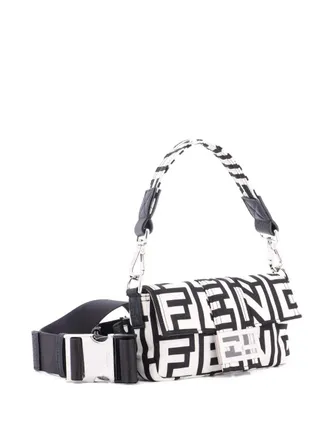 Fendi x Marc Jacobs Baguette NM Bag Printed Nylon shoulder bag - Black