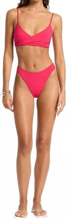 Bond-Eye Amira Reversible Crop Top In Sienna Scarlet Bare
