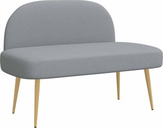 vidaXL Banco Tapizado Con Respaldo Gris Claro 110 X 60 X 76 Cm Vidaxl