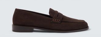 Manolo Blahnik Perry suede penny loafers