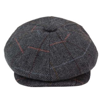 Infinity Leather Mens Peaky Blinders Herringbone Flat Hat