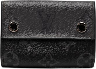 Louis Vuitton Gray Leather Pvc Wallet (Tri-Fold) (Pre-Owned)
