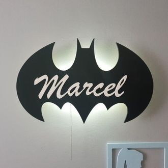 OEM L&aacute;mpara De Noche Batman Con Nombre, Led A Pilas