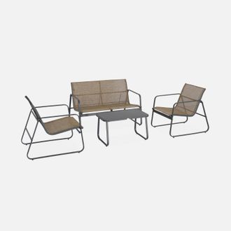 Sweeek Conjunto De Jard&iacute;n De Metal, 4 Plazas