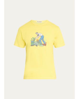J.W.Anderson Mens Gardener Graphic Cotton T-Shirt