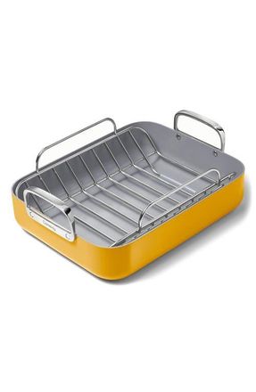 Caraway Ceramic Nonstick Roasting Pan & Wire Rack in Marigold at Nordstrom