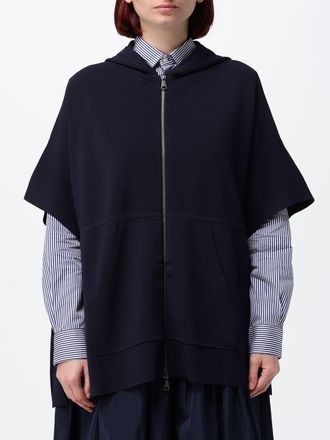 Max Mara Mantella con cappuccio in viscosa con chiusura a zip