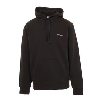 Carhartt Work in Progress Carhartt Wip, Hoodies, male, Black, Size: XL Hooded Script Embroidery Sweat