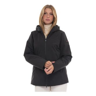 Peuterey Light Jackets, female, Black, S, Windproof Farquarta Jacket with Arm Logo