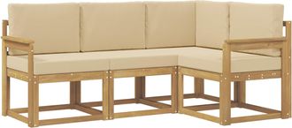 vidaXL Conjunto De Sof&aacute;s De Exterior 4 Uds. Y Beige Vidaxl