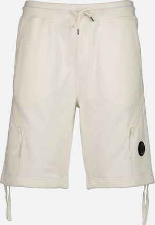 C.P. Company Mens Diagonal Fleece Lens Sweat Shorts - White - Size: 29/28/32