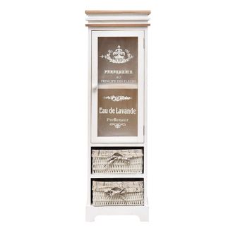 Mobili Rebecca Rebecca Mobili Mobile Vetrinetta Legno Bianco 1 Anta 1 Cassetto Shabby 102x32x27