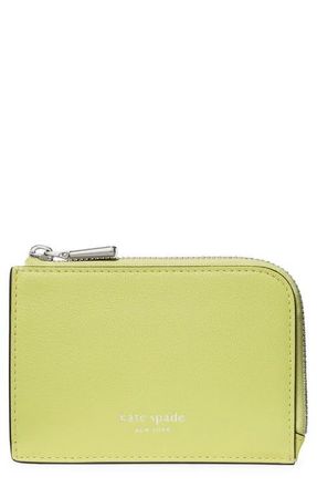 Kate Spade New York mini smooth leather zip card case in Bosc Pear at Nordstrom