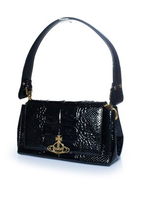 Vivienne Westwood Croc embossed black hazel bag