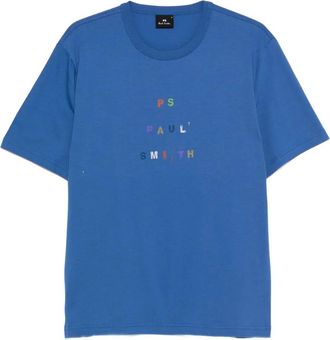 Paul Smith T-shirt in cotone biologico con ricamo - Blu