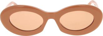 Saint Laurent Accessoires, unisex, Beige, ONE Size, SL M136 Oval Zonnebrillen