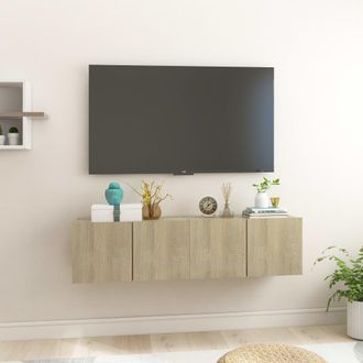 vidaXL Vidaxl - Muebles De Sal&oacute;n Colgantes 2 Uds Roble Sonoma 60x30x30 Cm