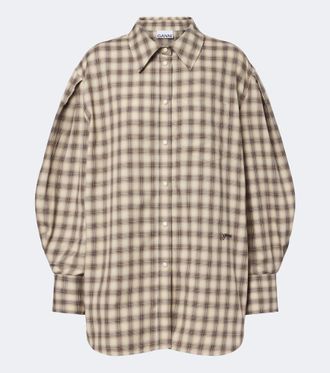 Ganni Checked cotton flannel shirt