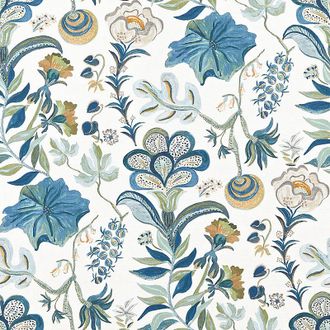 Ballard Designs Isadore Blue Fabric by the Yard - Ballard Designs