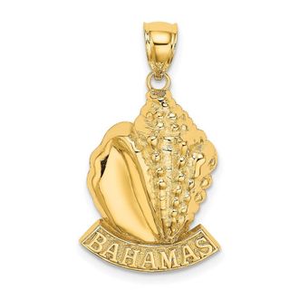 Diamond2Deal 14k Yellow Gold BAHAMAS Conch Shell Charm