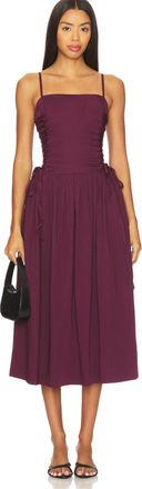 Damson Madder Angelina Satin Dress In Fig