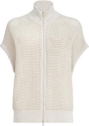 Brunello Cucinelli Cotton net cardigan in Oat at Nordstrom, Size Xx-Small Eu