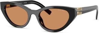 Miu Miu MU A04S 16K10I Zonnebrillen - Dames - Zonnebrillen - Zwart - 54 MM - Accessoires