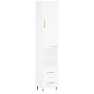 vidaXL Aparador Alto Madera De Ingenier&iacute;a Blanco 34,5x34x180 Cm Vidaxl