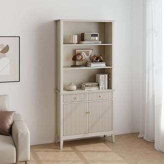 Melody Maison Large 2 Drawer & 2 Doors Bookcase - Hales Taupe Range in Beige