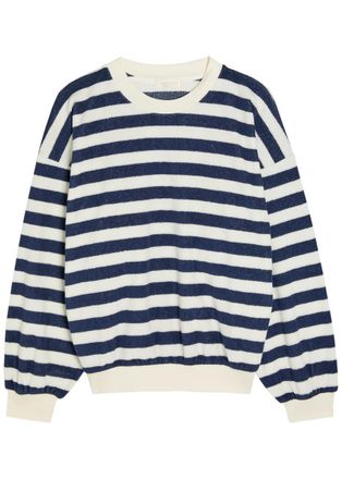 Suzie Kondi Sifnos Striped Terry Sweatshirt - Navy - S (UK8-10 / S)