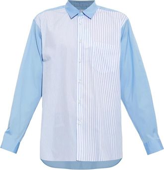 Comme Des Gar&ccedil;ons Cotton Shirt - Heren - Casual Overhemden - Blauw - S - Katoen - Overhemden