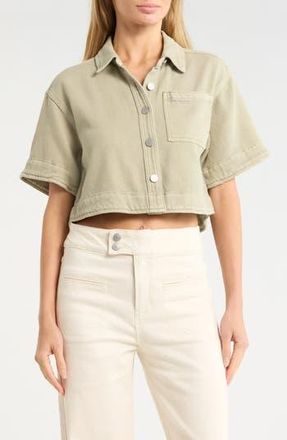Habitual Crop Stretch Cotton Shacket in Tea at Nordstrom Rack, Size X-Small