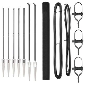 Berkfield Home Welded Wire Fence with 7 Spike Posts Grey 1.5x10 m Steel