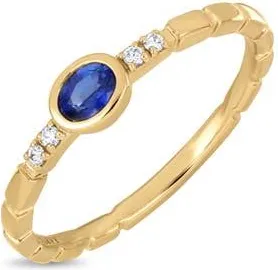 Bony Levy 18K Gold El Mar Gemstone and Natural Diamond Stackable Ring in 18K Yg/diamond/sapphire at Nordstrom, Size 6.5