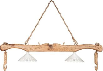 Biscottini International Juego Lampadario De Madera Maciza De Tilo Acabado Con Efecto Natural