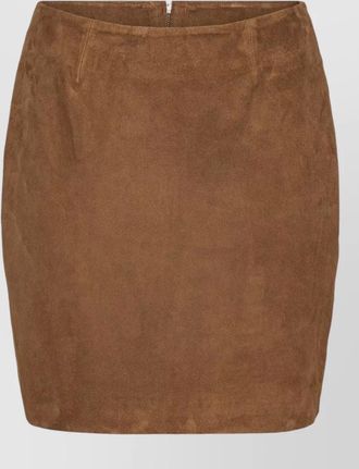 Rotate suede texture mini skirt design