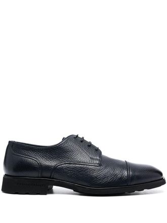 Casadei Blue Anticato Textured Leather Formal Shoes